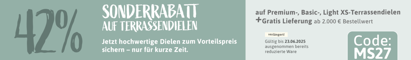 KobraX WPC Terrasse Basic XL – Ebenholz Komplettset